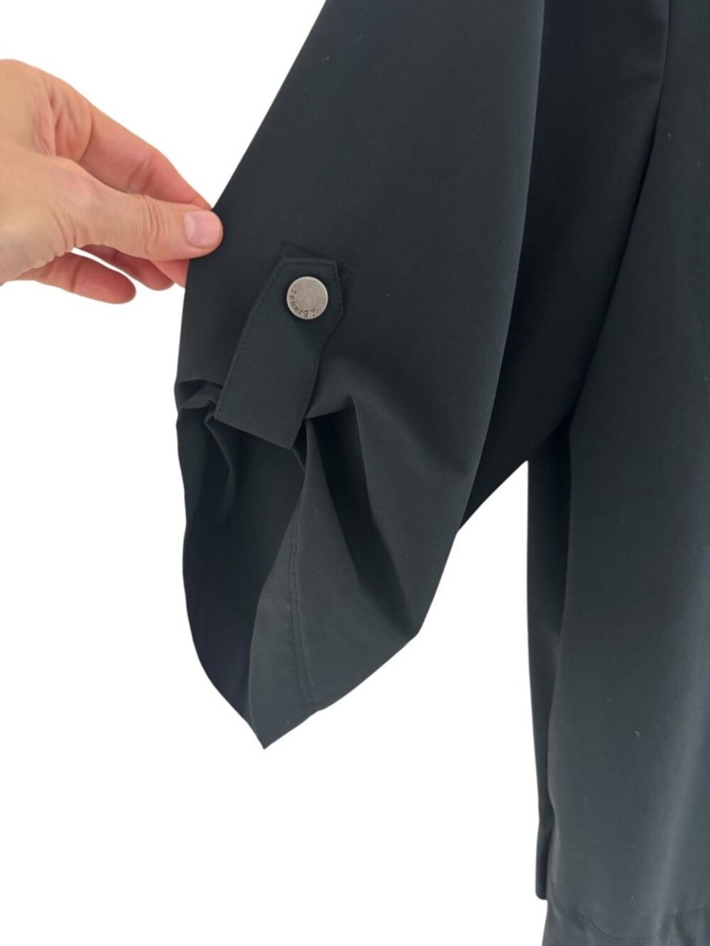 Chico's‎ Zenergy Black Zip Snap Jacket Pockets Size 1 = Medium/8 Golf 3/4 Sleeve - Picture 5 of 9